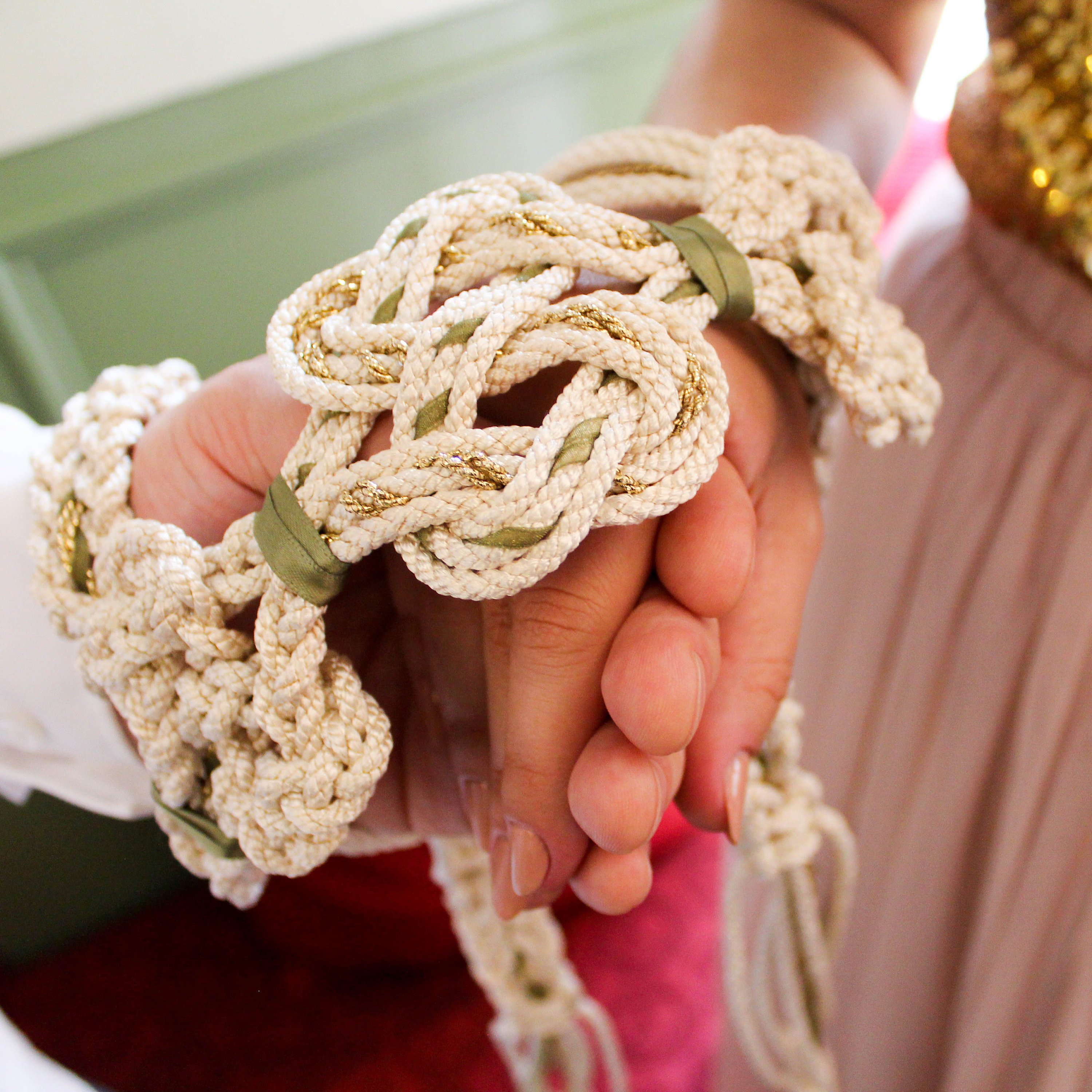 Navy, Burgundy and Blush Handfasting Cord