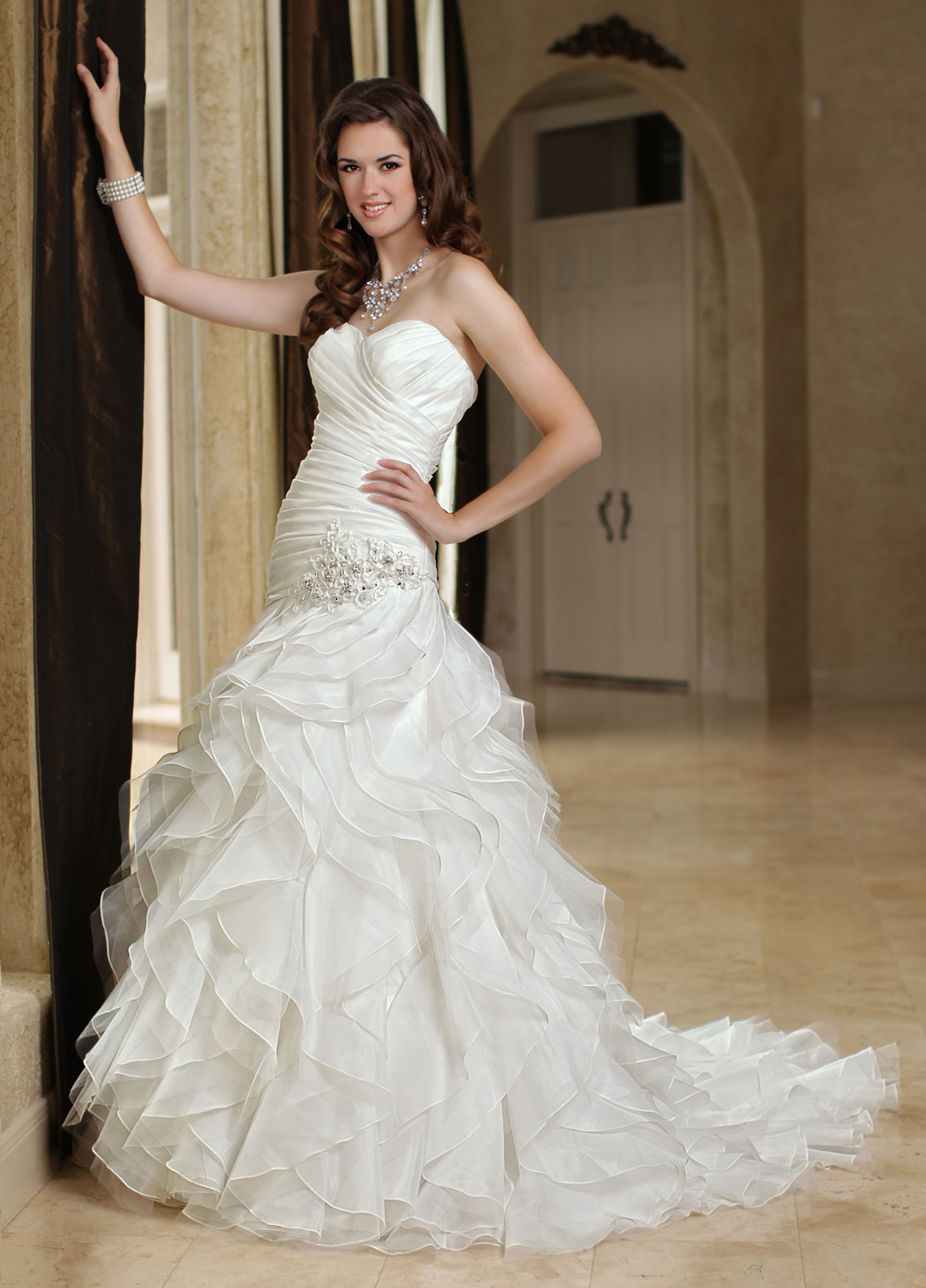 Ruffled Wedding Dresses Style #50178