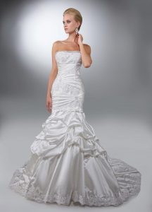 Taffeta & Lace Mermaid Wedding Dress with Corset Back DaVinci Bridal Style #50084