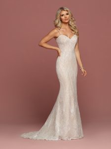  Vintage Vibe Slip Wedding Dress: DaVinci Bridal Style #50480