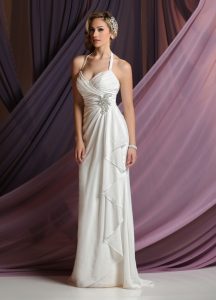 Halter Neckline Wedding Dresses: Informal by DaVinci Bridal Style #F7040