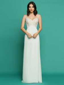 Lingerie-Inspired Slip Wedding Dress: Informal by DaVinci Style #F7064
