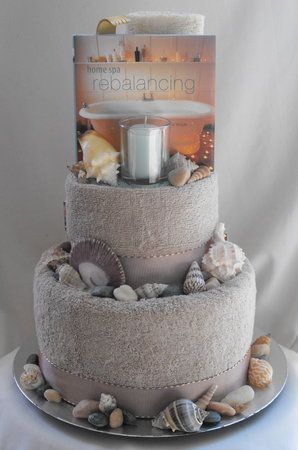 Beach Theme Spa Day Bridal Shower Towel Cake