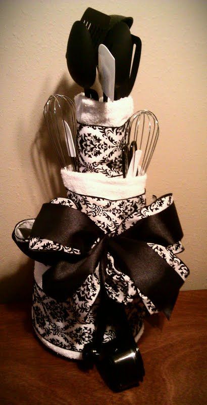 Black & White Bridal Shower Towel Cake