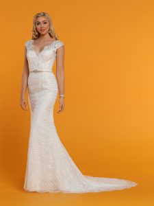 3D Floral Applique Wedding Dresses for 2023: DaVinci Bridal Style #50540