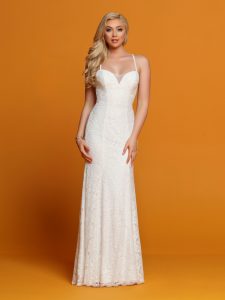 Lace Slip Wedding Dress: Informal by DaVinci Style #F7095