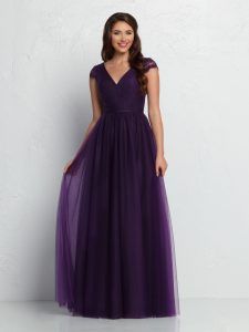 2023 Bridesmaids Dresses with Sheer Tulle Skirts: DaVinci Bridesmaid Style #60372