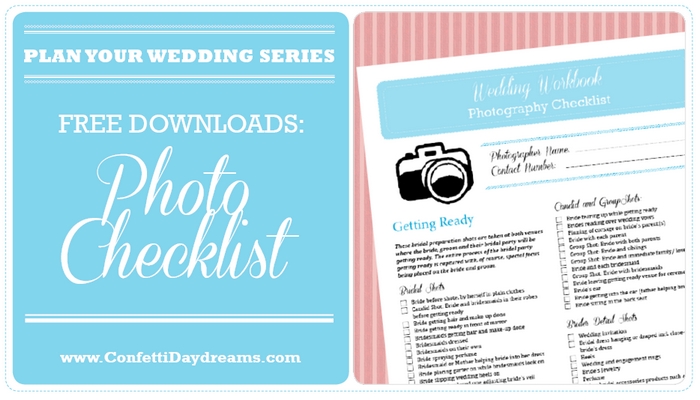 wedding planning wedding photography checklist printable