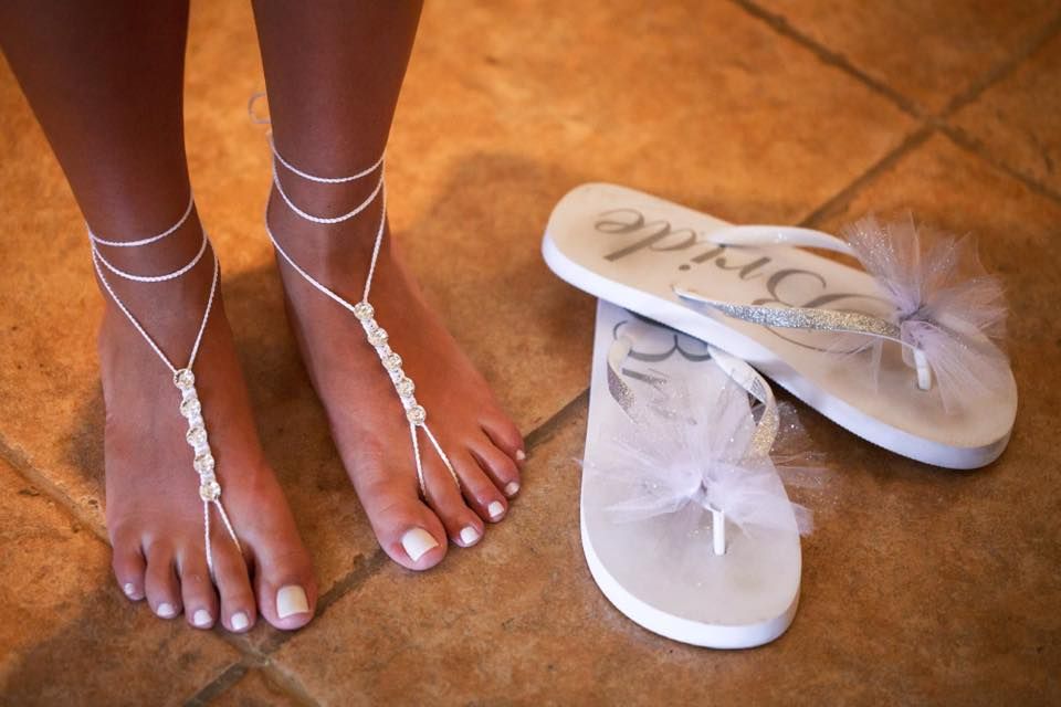 PEARL Flower girl barefoot sandals | beaded flower footless sandal –  Catherine Cole
