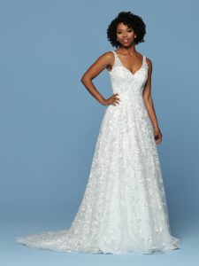 3D Floral Applique Wedding Dresses for 2023: DaVinci Bridal Style #50554