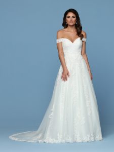 A-Line Wedding Dress with Corset Back DaVinci Bridal Style #50556