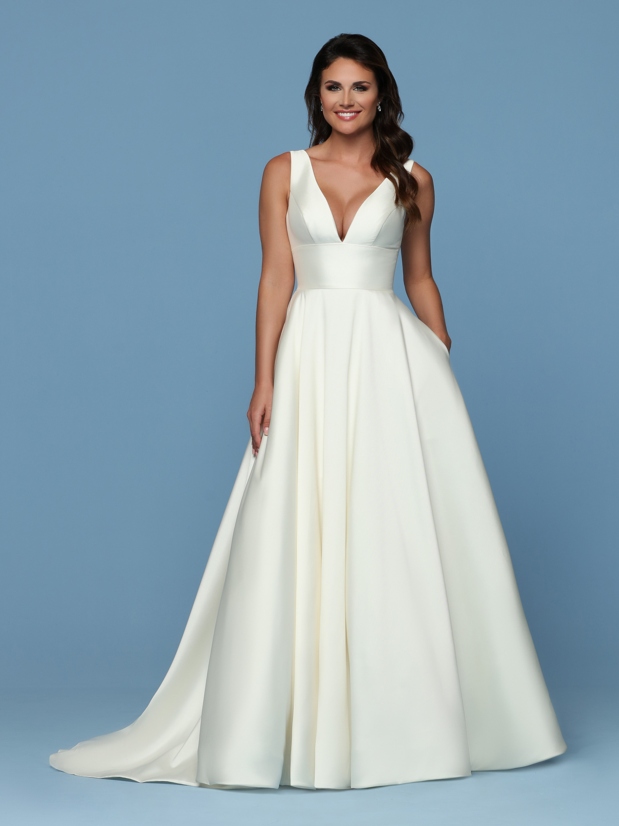 Plunging V Neck Wedding Dresses for the Daring Bride DaVinci Bridal