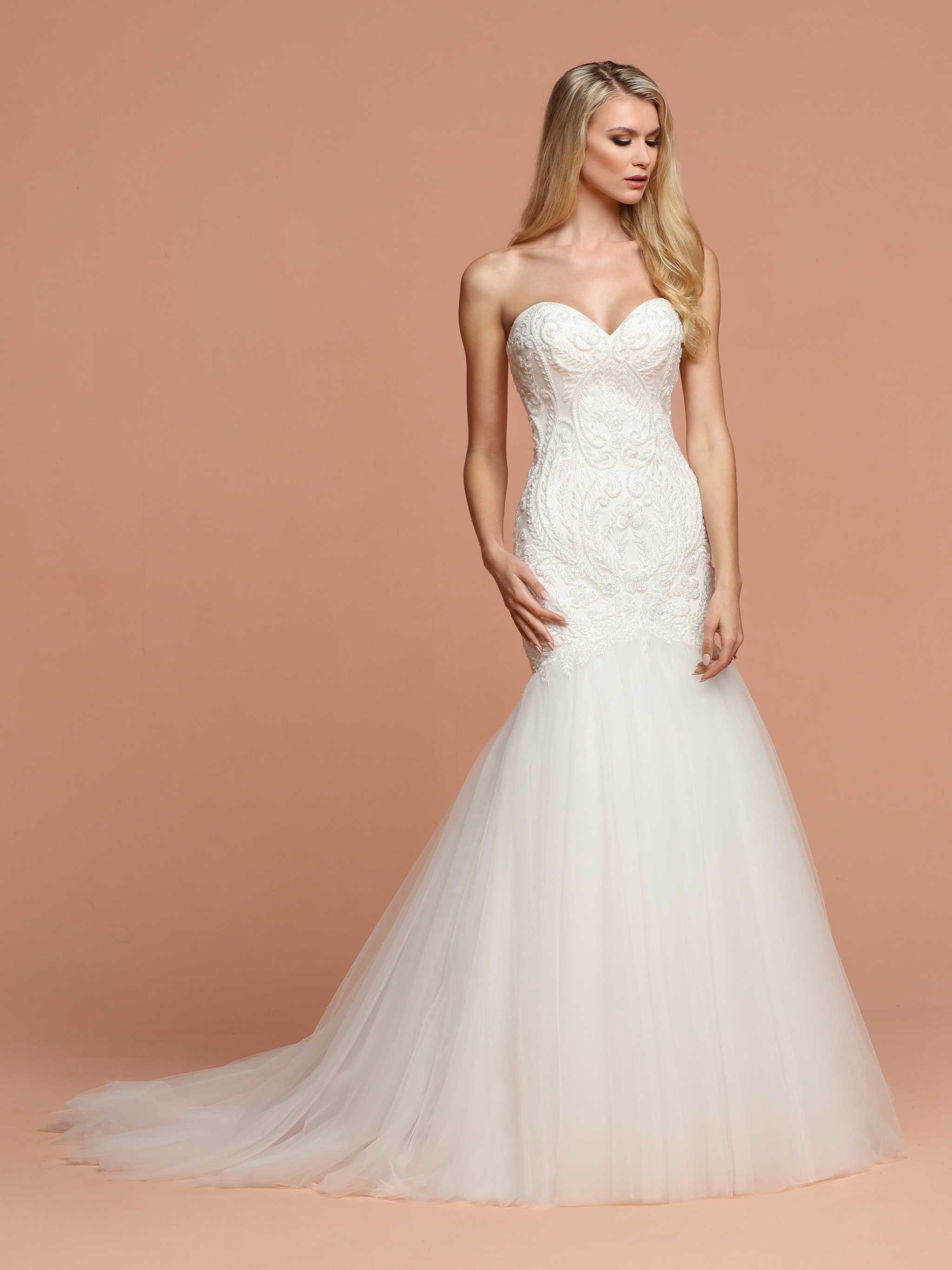 Allover Sparkle Wedding Dress DaVinci Bridal Style #50575