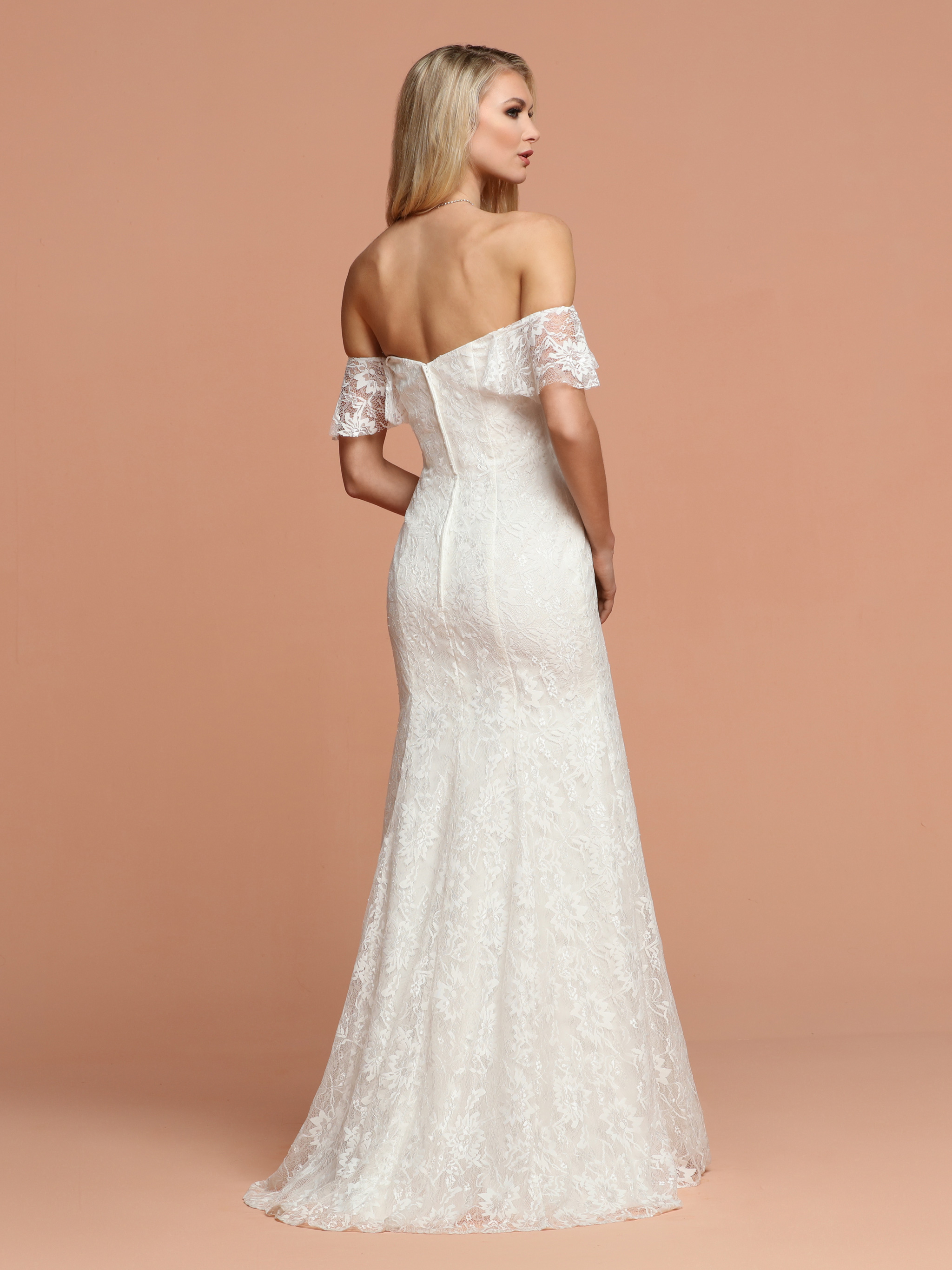 White Lace Off The Shoulder Dress With Train Cloutier Sposithier 