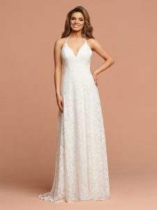 Halter Neckline Wedding Dresses: Informal by DaVinci Bridal Style #F112