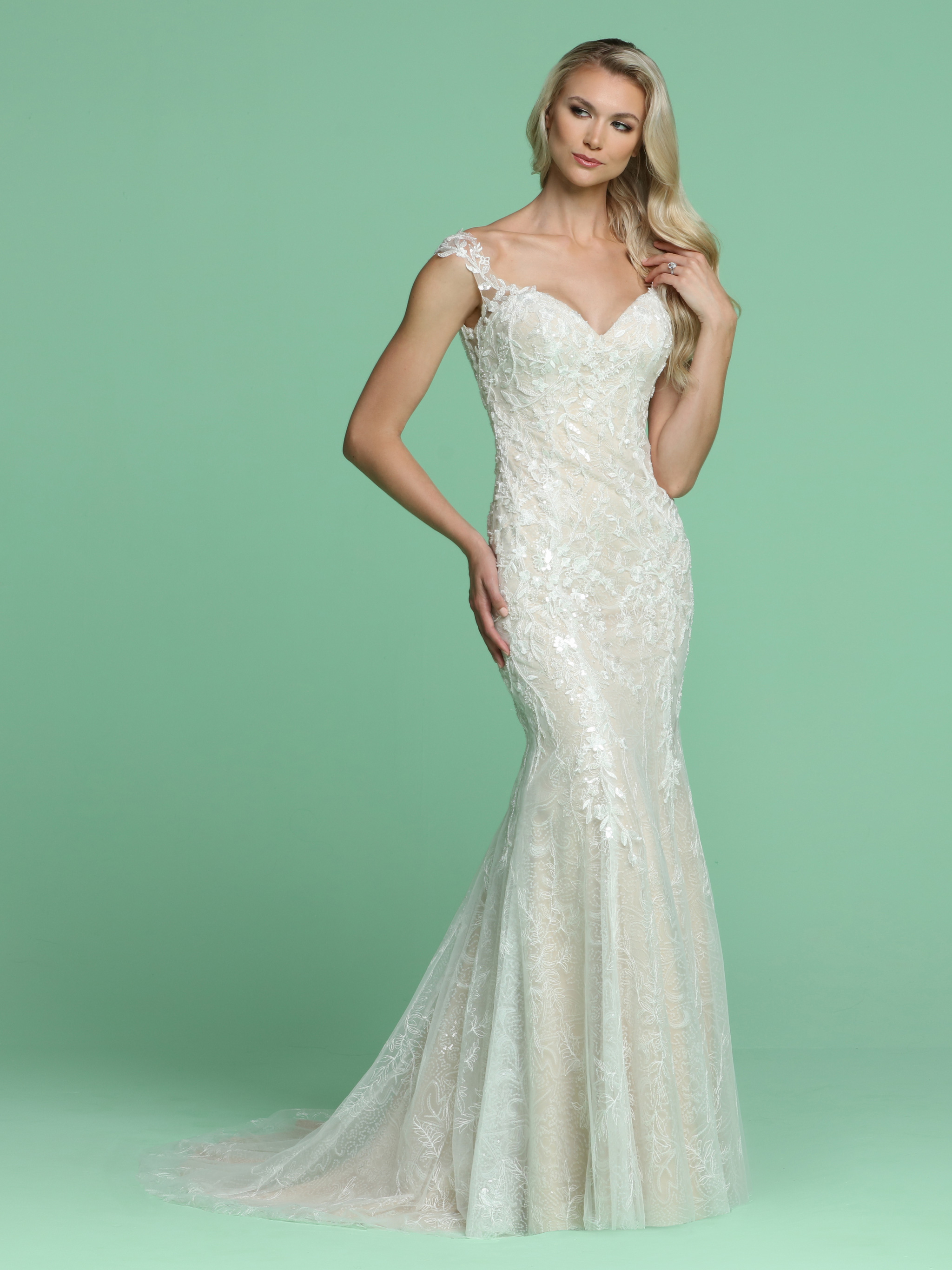 Allover Sparkle Wedding Dress DaVinci Bridal Style #50602