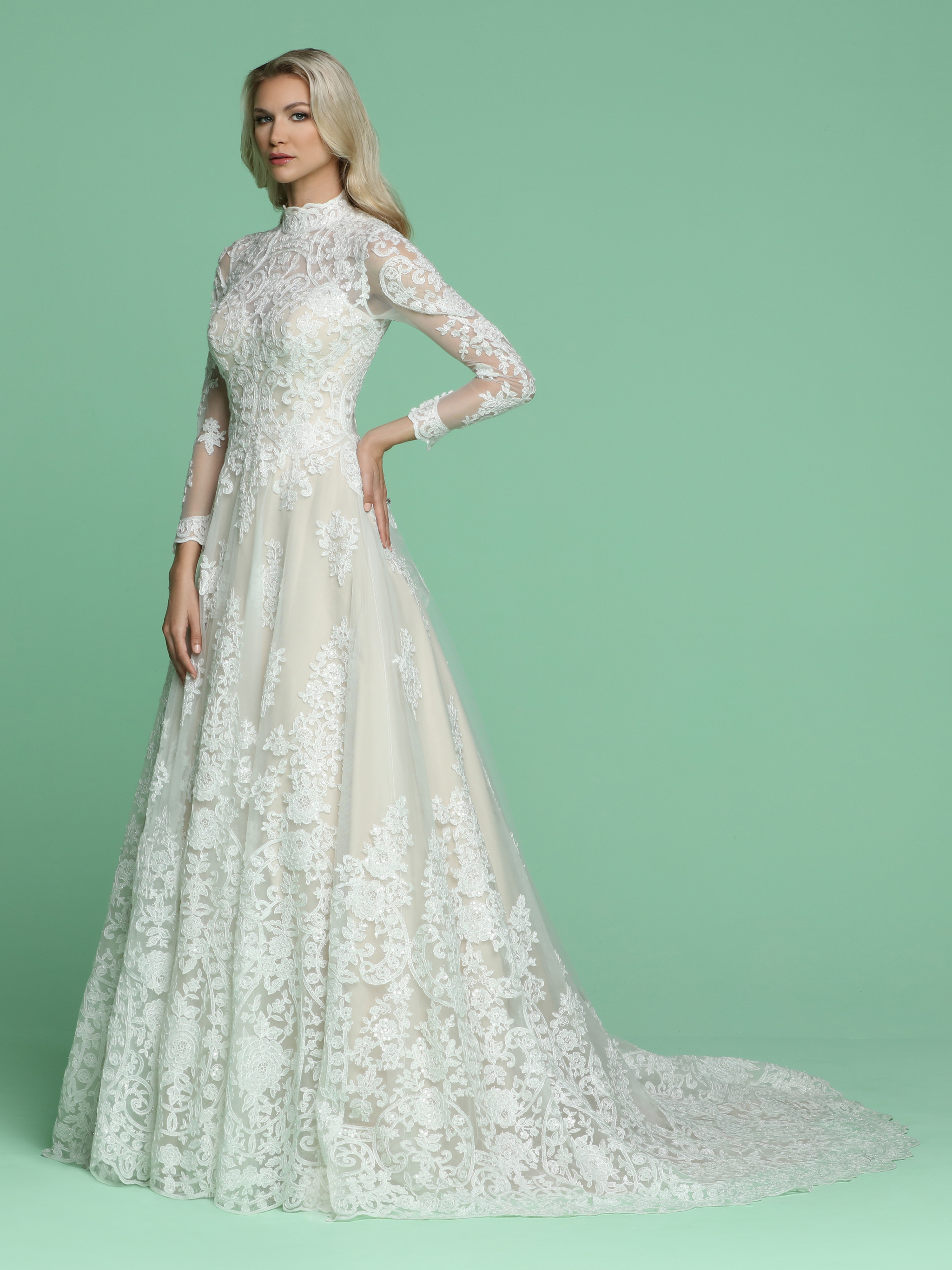 Allover Sparkle Wedding Dress DaVinci Bridal Style #50607