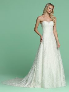 A-Line Wedding Dress with Corset Back DaVinci Bridal Style #50609