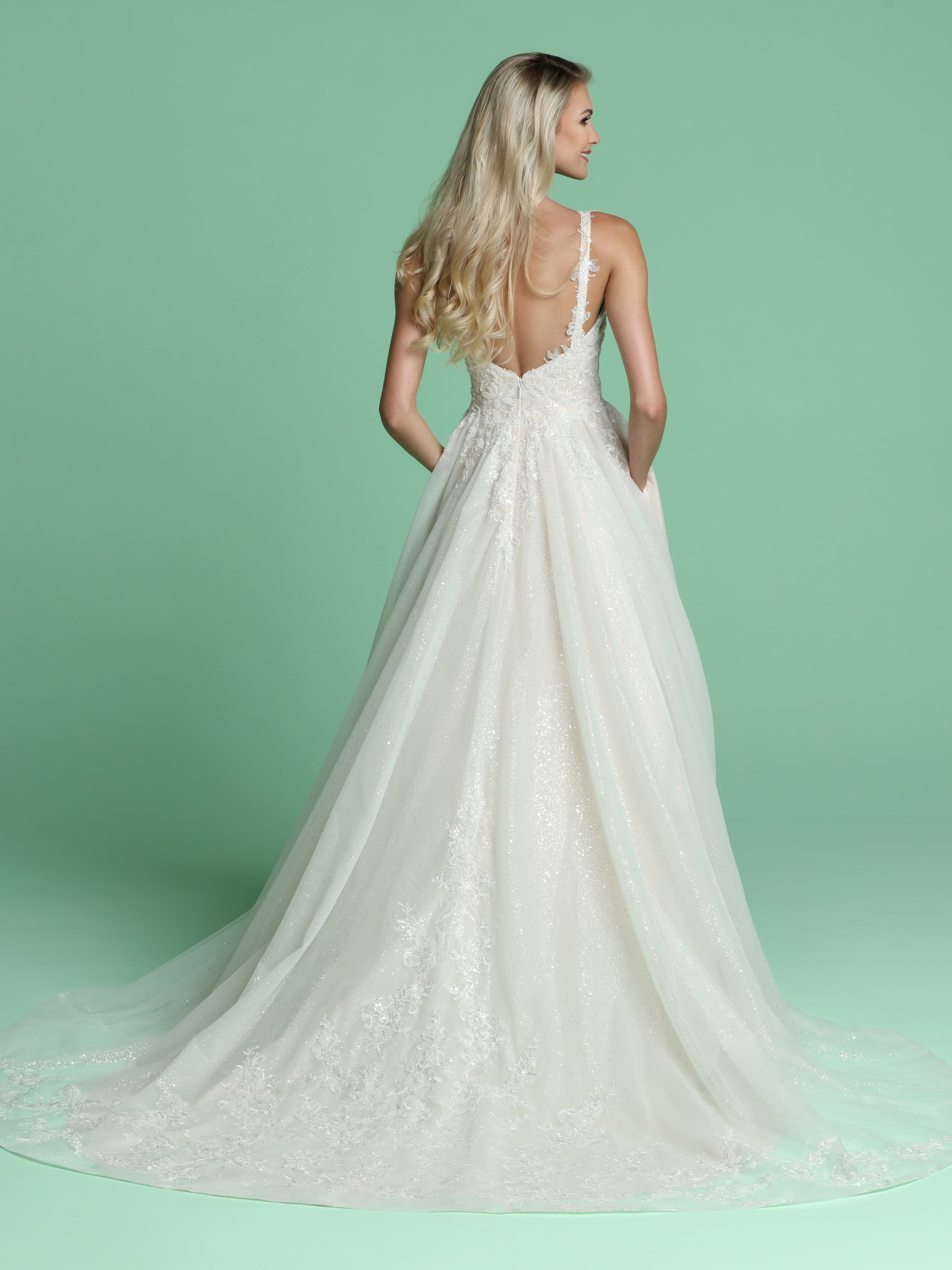 Allover Sparkle Wedding Dress DaVinci Bridal Style #50628