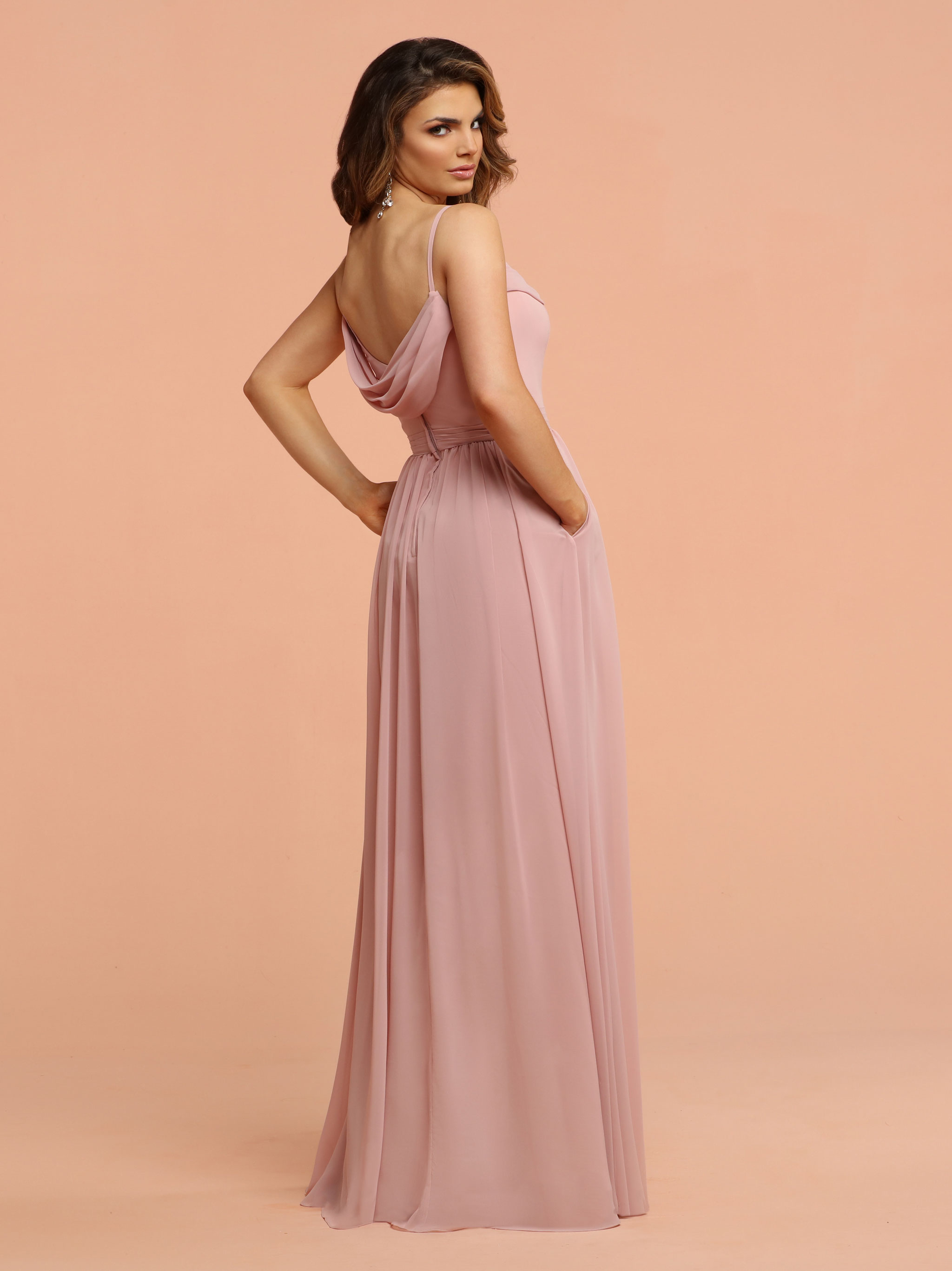 Cowl neck 2025 chiffon dress