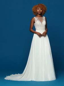 3D Floral Applique Wedding Dresses for 2023: DaVinci Bridal Style #50657