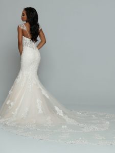 Wedding Dress with Sheer Train: DaVinci Bridal Style #50662