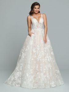 Embroidered Tulle Wedding Dress: DaVinci Bridal Style #50663