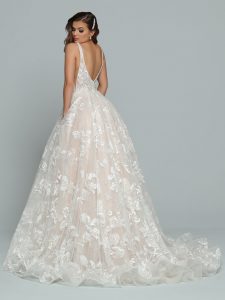 Blush Pink Wedding Dress DaVinci Bridal Style #50663