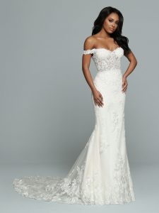 Wedding Dress with Sheer Train: DaVinci Bridal Style #50664
