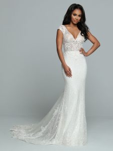 Sheer Bodice Wedding Dresses for 2023: DaVinci Bridal Style #50666