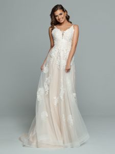 Blush Pink Wedding Dress DaVinci Bridal Style #50667