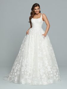 3D Floral Applique Wedding Dresses for 2023: DaVinci Bridal Style #50669