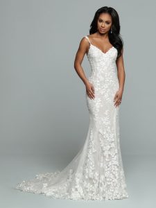3D Floral Applique Wedding Dresses for 2023: DaVinci Bridal Style #50674