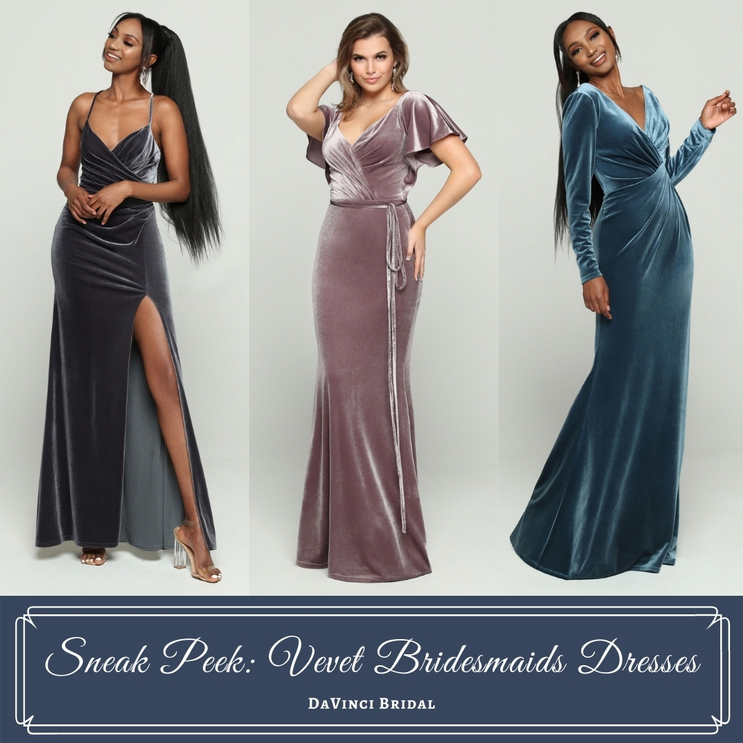 Velvet on sale bridesmaid dresses