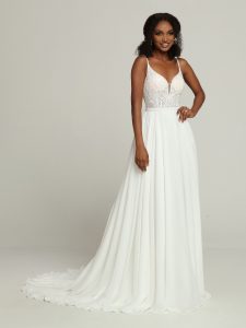  A-Line Slip Wedding Dress: DaVinci Bridal Style #50682