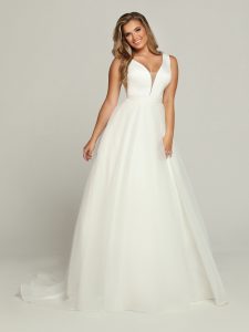 Satin & Tulle Two-piece Wedding Dress: DaVinci Bridal Style #50685
