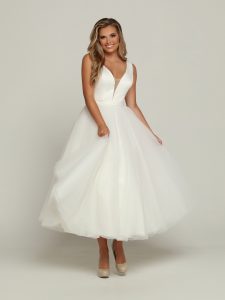 2023 Wedding Dress Trends Mini Dresses & Bow Details: DaVinci Bridal Style #50685