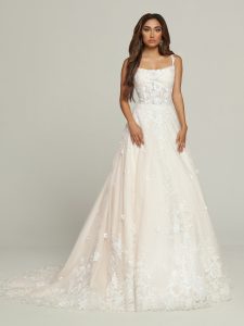 3D Floral Applique Wedding Dresses for 2023: DaVinci Bridal Style #50699