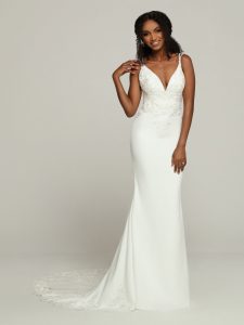 Plunging V-Neck Wedding Dress: DaVinci Bridal Style #50708