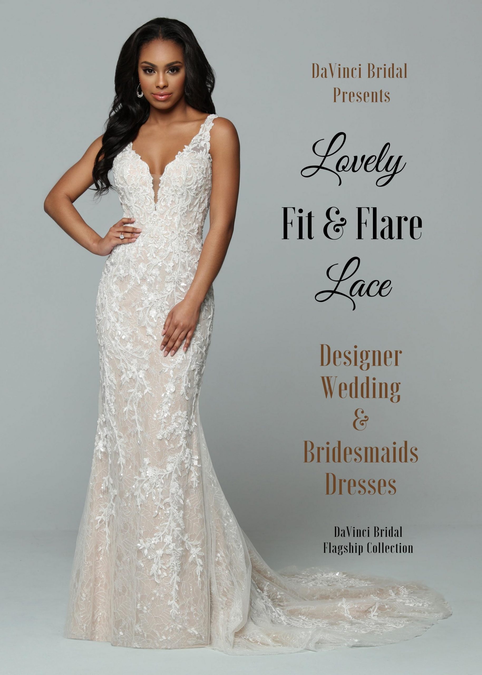 Strapless Floral Fit And Flare Wedding Dress With Sequin Appliqués And V-neckline