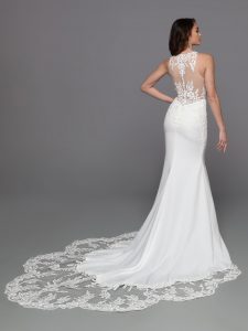 Wedding Dress with Sheer Train: DaVinci Bridal Style #50734