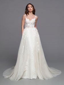Fit & Flare Corset Back Wedding Dress DaVinci Bridal Style #50738