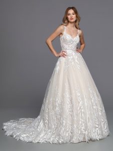 3D Floral Applique Wedding Dresses for 2023: DaVinci Bridal Style #50751