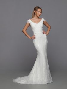 Sparkling Beaded Wedding Dresses for 2024: DaVinci Bridal Style #50762