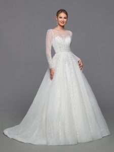 Sparkling Beaded Wedding Dresses for 2024: DaVinci Bridal Style #50764