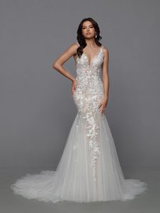 3D Floral Applique Wedding Dresses for 2023: DaVinci Bridal Style #50765