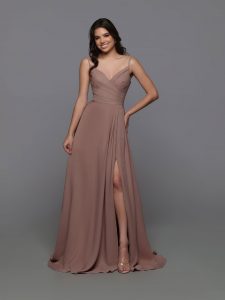 Slit Skirt Bridesmaids Dresses for Winter 2024: DaVinci Bridesmaid Style #60556