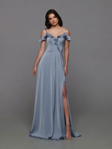 Slit Skirt Bridesmaids Dresses for Winter 2024: DaVinci Bridesmaid Style #60569