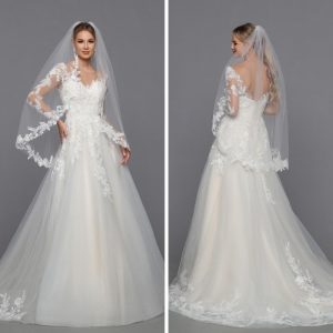 Winter 2023 Wedding Dresses Sneak Peek: Wedding Dress with Veil Option DaVinci Bridal Style #50761