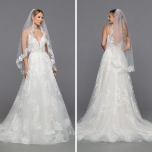 Winter 2023 Wedding Dresses Sneak Peek: Wedding Dress with Veil Option DaVinci Bridal Style #50768v